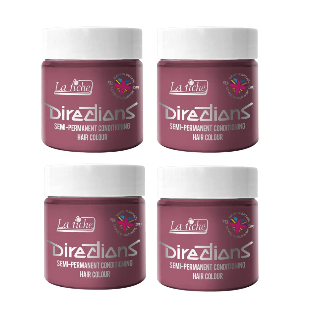 Directions semipermanentní barva na vlasy 100 ml krabička 4 balení (Pillarbox Red) Barva na vlasy Naty Shop Pastel Rose 100 Ml (balení 4 ks)