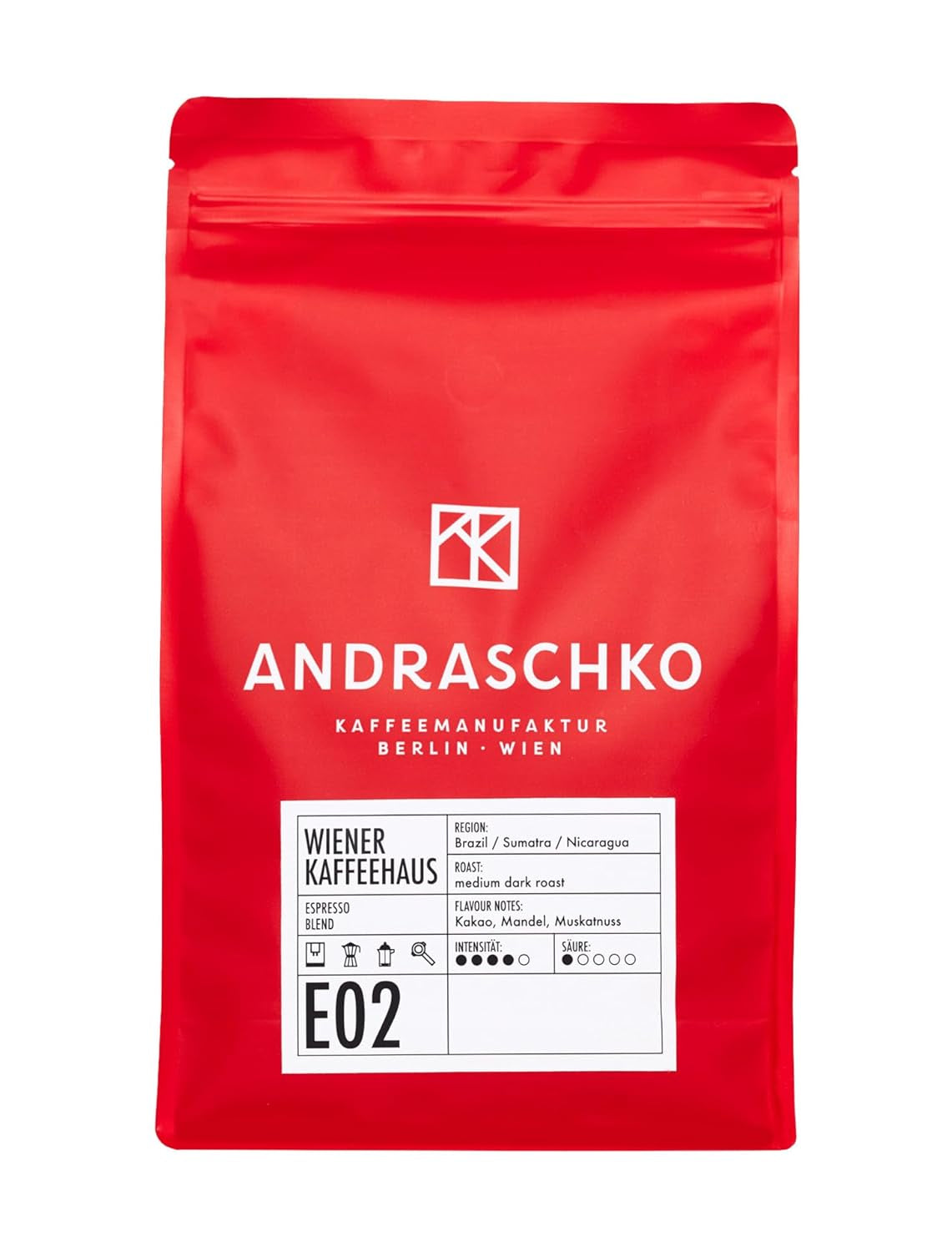 Espresso Bohnen - Wiener Kaffeehausmischung Směs espressa - jemné Röstung se 100% Arabica aus 7 Herkunftsländern - frisch in Berlin geröstet - 1kg
