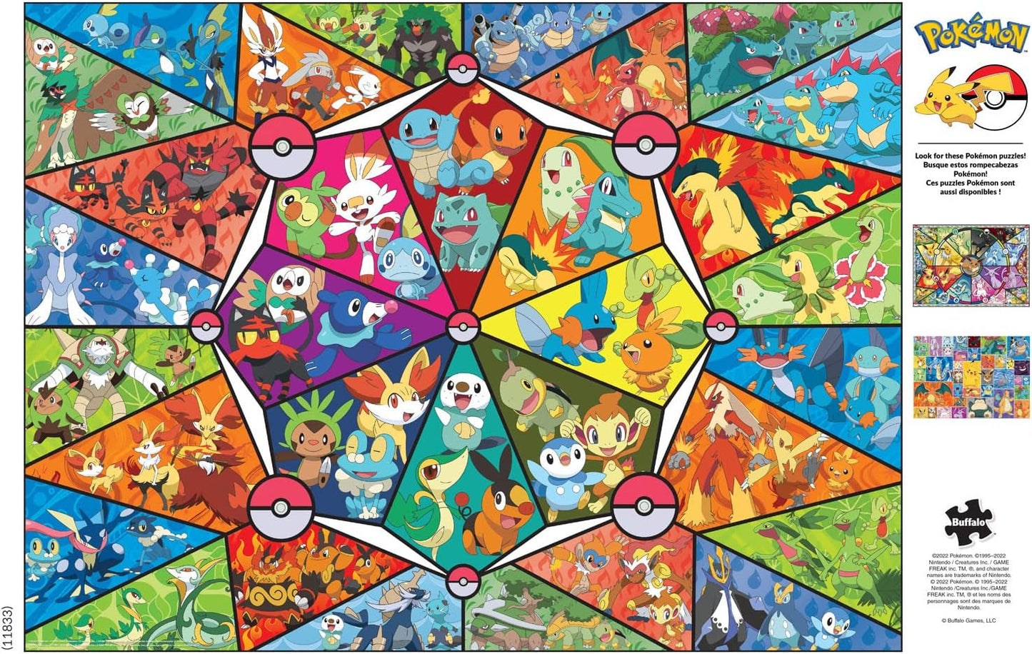 Buffalo Games - Pokemon - Starter z barevného skla - skládačka 1000 dílků Puzzle Naty Shop