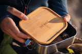 Tatonka nerezový obědový box I Bambusový obědový box (800ml / 1000ml) - Chlebník s bambusovým víkem a otočným víkem - nerozbitný, netoxický, vhodný do myčky, bez plastů a BPA Dózy na potraviny Naty Shop