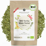 Organický čaj Yerba Maté Originální 1 kg sypaný čaj Maté s vysokým obsahem kofeinu Nepražené na vzduchu Sušené v laboratoři Testované listy maté balené v Německu Prvotřídní kvalita Gräfenhof
