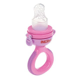 Nuby Silikonové krmítko Fruit Feeder Nibbler - Krmítko na ovoce pro miminka 6 měsíců a batolata - Kroužek na kousání na ovoce, zeleninu a pyré - Bez BPA - Růžový - 6+ měsíců