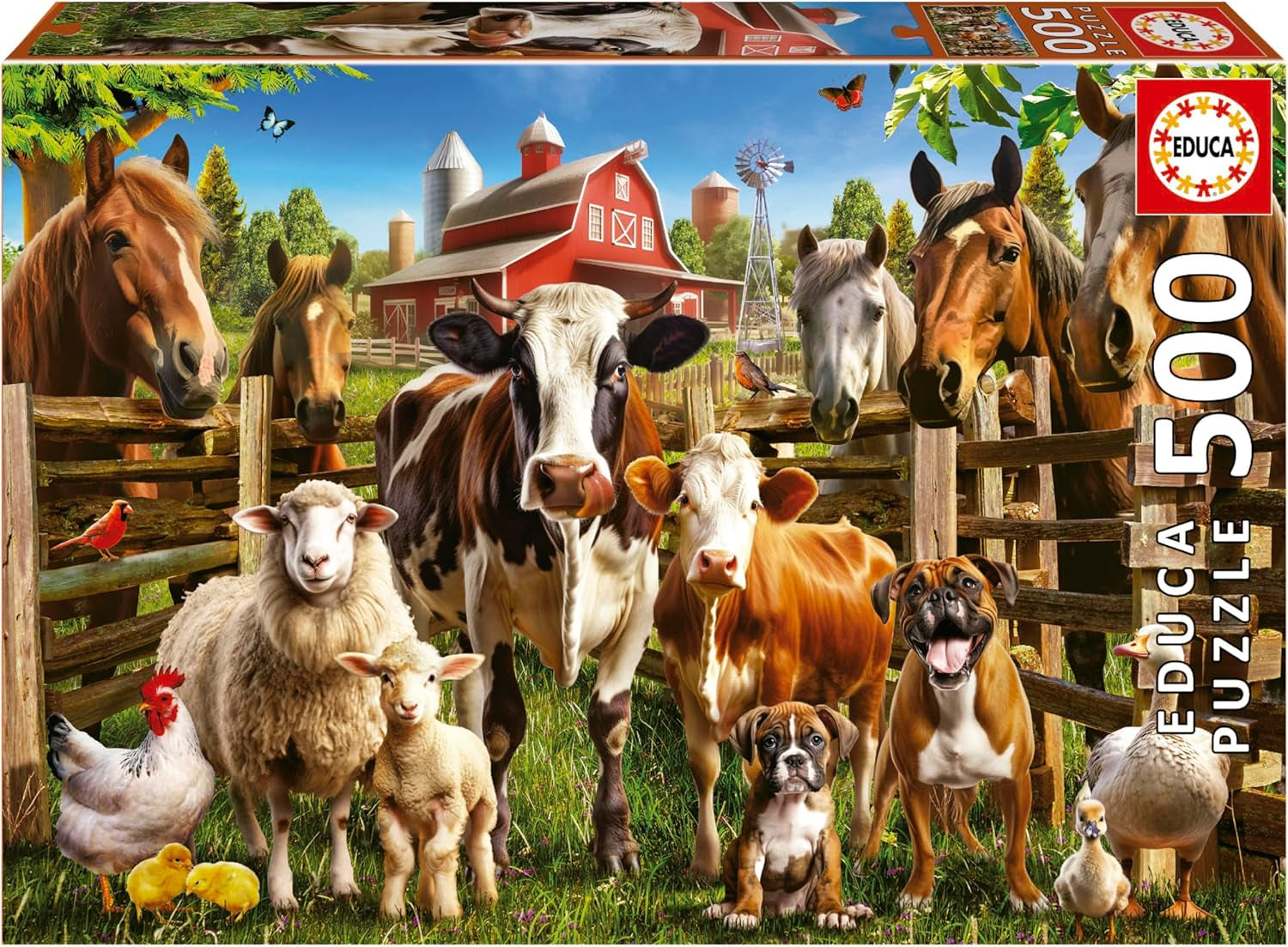 Educa - Puzzle 500 dílků pro dospělé | Neposlušná hospodářská zvířata. Rozměry: 48 X 34 cm. Obsahuje lepidlo na puzzle Fixpuzzle. Na 11 let (19905) Puzzle Naty Shop Výchozí název
