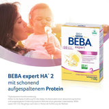 BEBA Expert HA 2 Pokračovací mléko po 6 měsících, kojenecká výživa s hydrolyzovanou bílkovinou, pouze laktóza, bez palmového oleje, balení 6 ks (6 x 550 g) Naty Shop