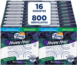 Happy Hour | Dvouvrstvé ubrousky | 16 balení À 50 kusů À 33 X 33 Cm | Certifikace FSC | 100% obnovitelná elektřina | Recyklovatelné obaly vyrobené z recyklovaného plastu