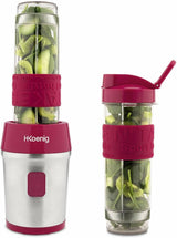 H.Koenig Smoothie Maker SMOO9 - Mini stojanový mixér - Mini mixér - 300 Watt - 570 Ml - Edelstahl - 2 Kunststoffflaschen - Bpa-Frei, Grau Kitchen Naty Shop Pink