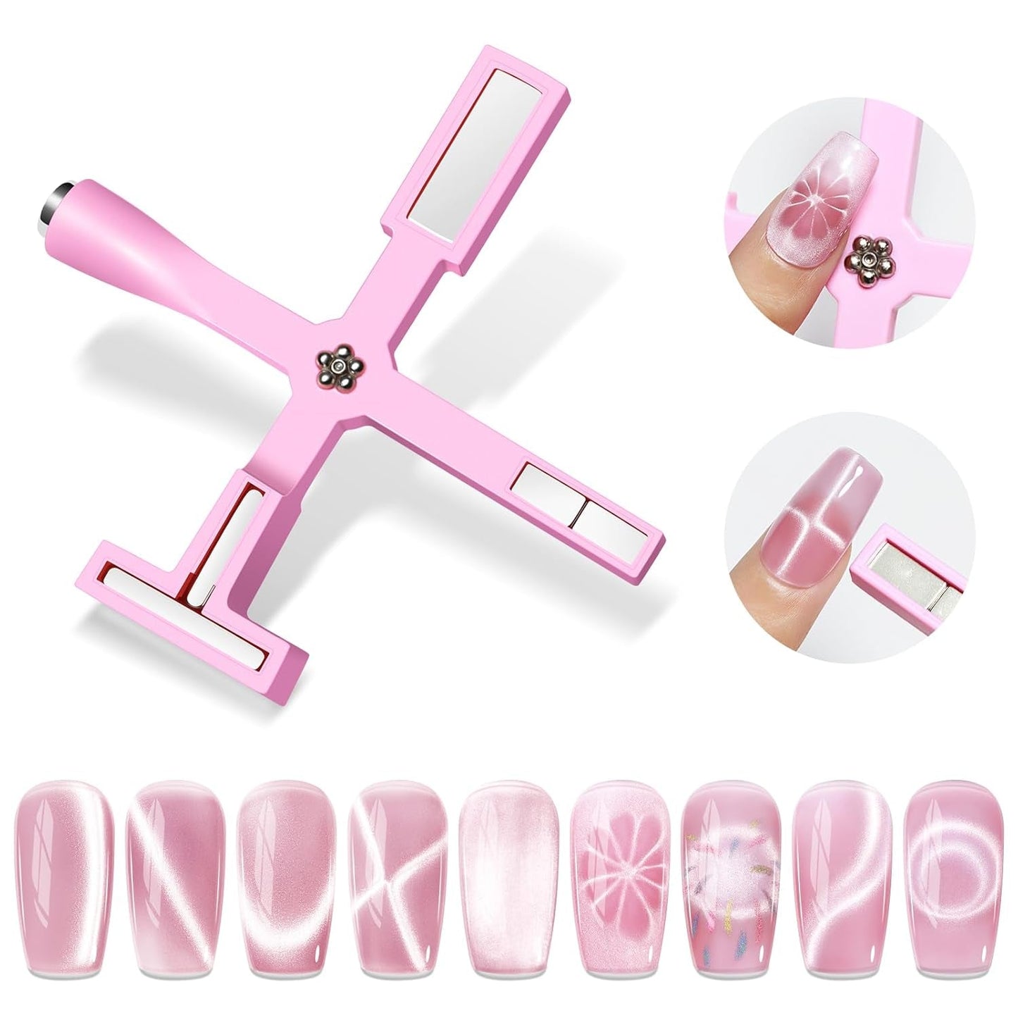 Magnet na nehty SUPWEE 5 v 1, růžový magnet pro kočičí oči pro Nägel Multifunktions Magnetstift DIY Magic 3D Magnet Stick Pen Set Nail Art Magnet Stick Für Nail Art Diy-Zubehör