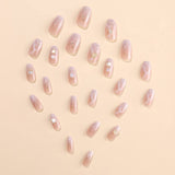 24ks Square Nude French Short Full Cover Umělé nehty Press On Nails For Women Girls