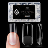 Modelones Nail Tips 510 kusů – sada nehtových špiček s úplným krytem, ​​sada gelových špiček, předleštění špiček na nehty s PMMA pryskyřicí, umělé nehty pro lepení nail art DIY, krátký squoval