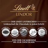 Dárková krabička Lindt LINDOR s různými čokoládami, cca. 15 lanýžů LINDOR, 4 druhy (mléčná čokoláda, bílá čokoláda, hořká čokoláda 60% a lískový ořech), 187 g