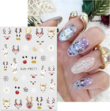 JMEOWIO Nálepka na nehty Weihnachten 10 Blatt Nálepka na nehty Selbstklebend Nagelaufkleber Glitter Schneeflocke Xmas Winter Urlaub Zlatá dekorace Nageldesign Zubehör
