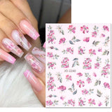 JMEOWIO Nálepka na nehty Frühling Blume 12 Blatt Nálepka na nehty Selbtklebend Nagelaufkleber Blätter Dekoration Nageldesign Zubehör