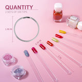 100 Stück Nail Art Tips Prsten,Nagelspitzen Nagel Display Transparentní Nägel Kunstspitzen Sticks,Nagelkunst Praxis Für Nagelstudio Und Anfänger Display Tipy pro DIY nail Art