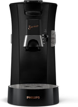 Espresso na kapsle PHILIPS Senseo Select s volbou intenzity kávy a funkcí paměti, vyrobeno z recyklovaného plastu, barva: černá (CSA240/60)
