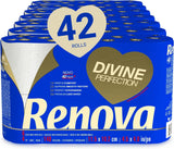 Toaletní papír Renova Renova Divine Perfection, 42 rolí, toaletní papír Premium, 4 vrstvy, ultra měkký, extra pevný, silný, měkký a savý, papír s certifikací Fsc, 4400G