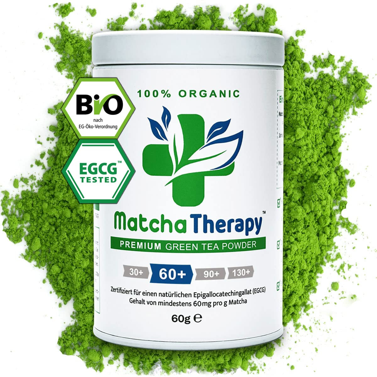 Matcha terapie 30+ | Organický prášek Matcha Tea | 60 g | S ověřeným obsahem minimálně 30 mg/g katechinu EGCG | Podporuje imunitní systém a energetickou hladinu | Slavnostní kvalita | Zelený čaj z Japonska