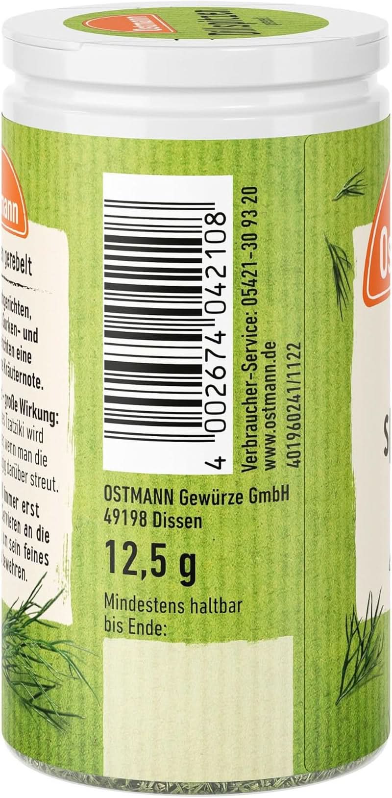 Ostmann - kopr, sekaný, 12,5 gramů Condimente Naty Shop
