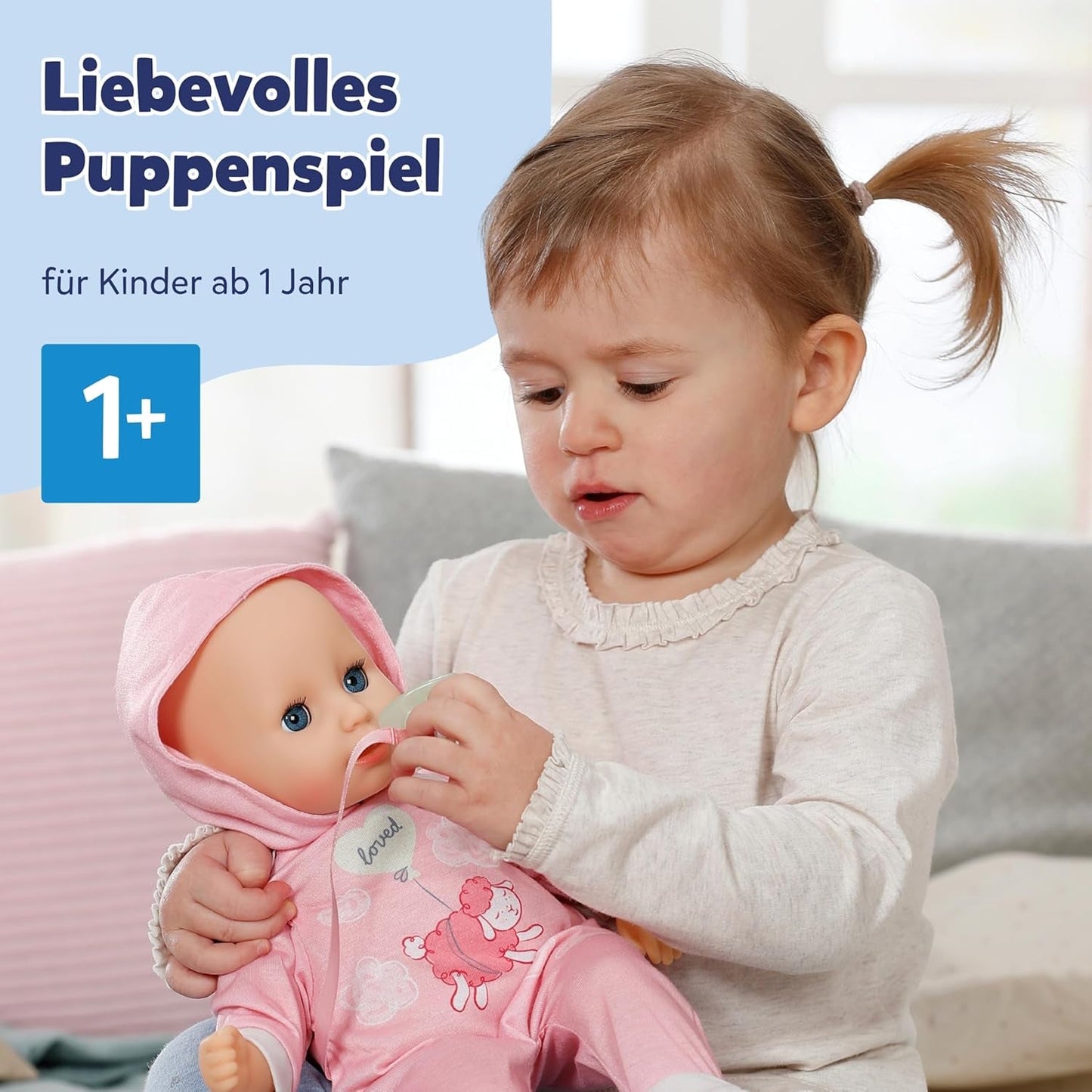 BABY Born Hannah Play with Me - Panenka s 5 funkcemi - Tělo z měkkého materiálu včetně příslušenství - Panenka 36 cm - Provoz na baterie - Vhodné pro děti od 1 roku