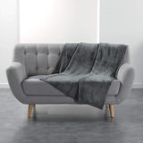 Douceur D'Intérieur Flanou Plaid, Polyester, Šedá, 125 X 150 cm Přikrývky a přikrývky Naty Shop Grey