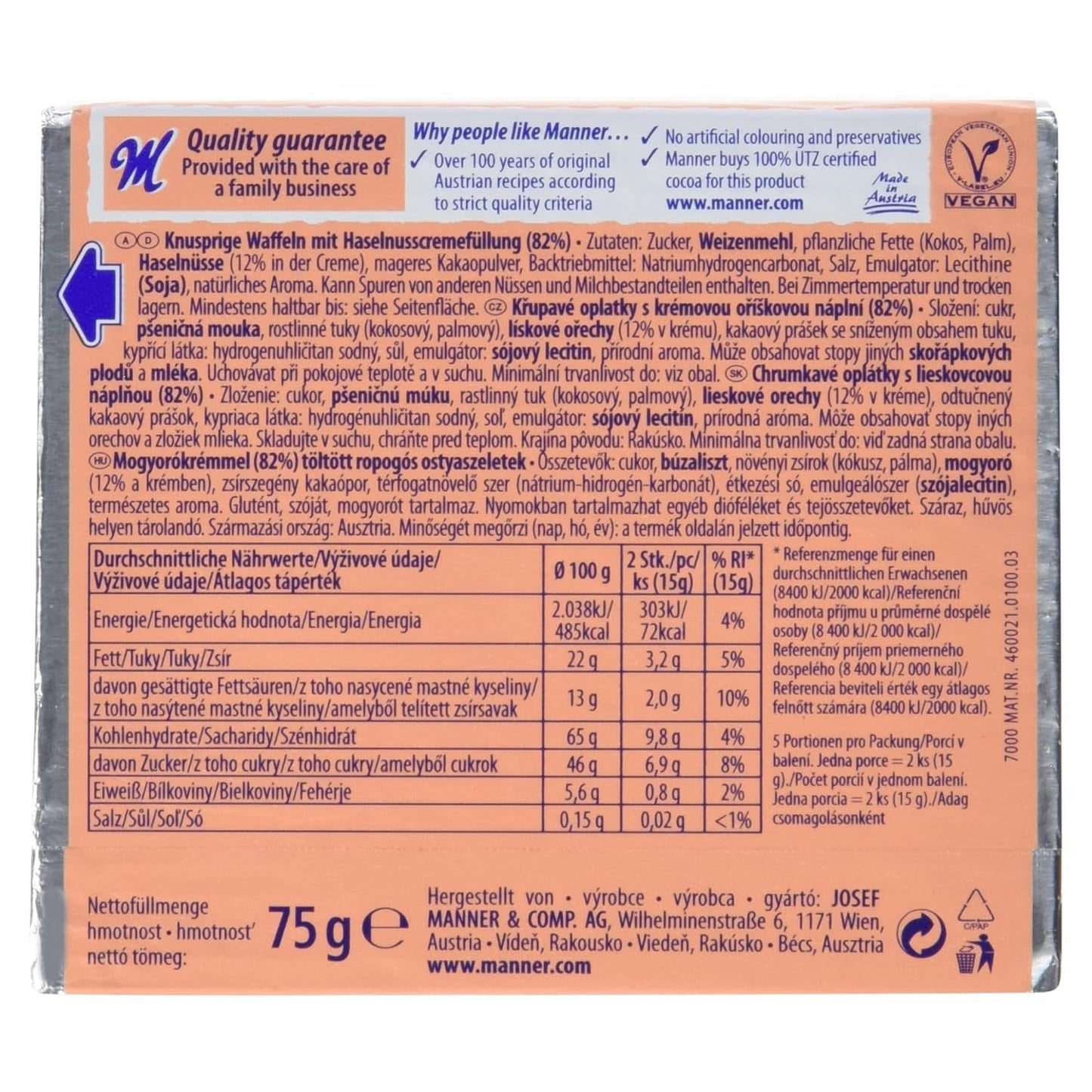 Neapolské vafle, 75 g