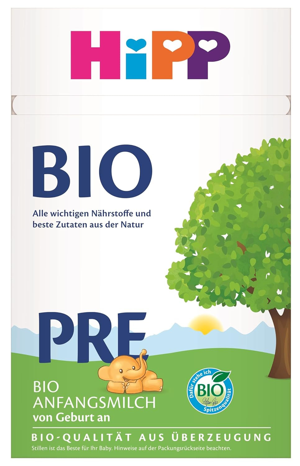 Bio kojenecké mléko HiPP PRE (4 x 600 g), od narození, obsahuje pouze laktózu jako sacharid v nejlepší bio kvalitě