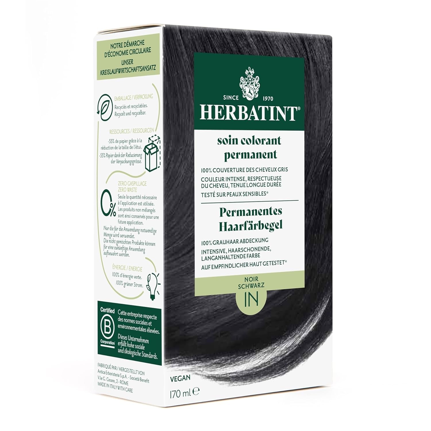 Permanentní gel k barvení vlasů 6N tmavá blond - 170 ml I Bez amoniaku, 100% krytí šedivých vlasů I Testováno na citlivé pokožce, s 8 rostlinnými extrakty