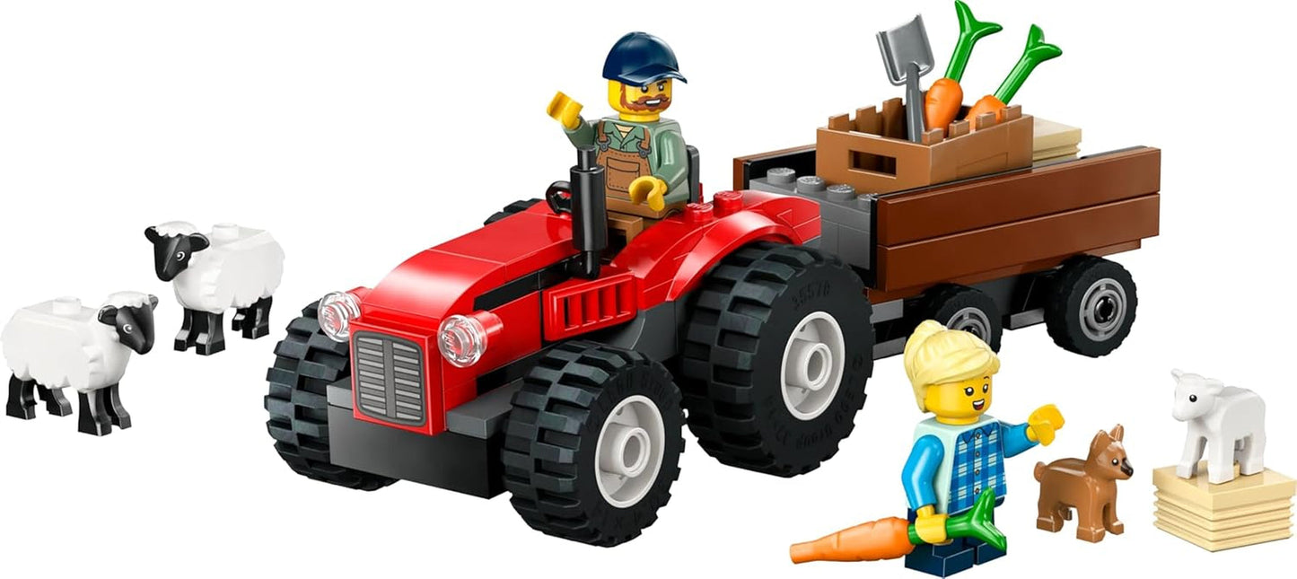 LEGO City traktor s přívěsem - Farma s figurkami traktoru a zvířat - Montessori herní sady pro chlapce a dívky od 4 let - dárek se 2 minifigurkami 60461 Stavebnice Besuche den LEGO-Store