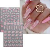 JMEOWIO Nálepka na nehty Blume 9 Blatt Nálepka na nehty Selbtklebend Nagelaufkleber Frühling Letní květinová dekorace Nageldesign Zubehör