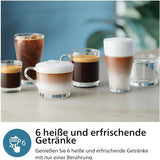 Automatický kávovar PHILIPS řady 3300 - 6 nápojů, moderní barevný dotykový displej, systém přípravy mléka LatteGo, SilentBrew, 100% keramický mlýnek, filtr AquaClean. Černý chrom (EP3347/90)