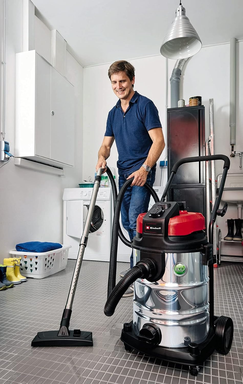 Originální sací hadice Einhell pro mokré/suché vysavače (délka 3 m, včetně připojovacího adaptéru pro všechny mokré/suché vysavače Einhell, vyrobena z tvrdého plastu)