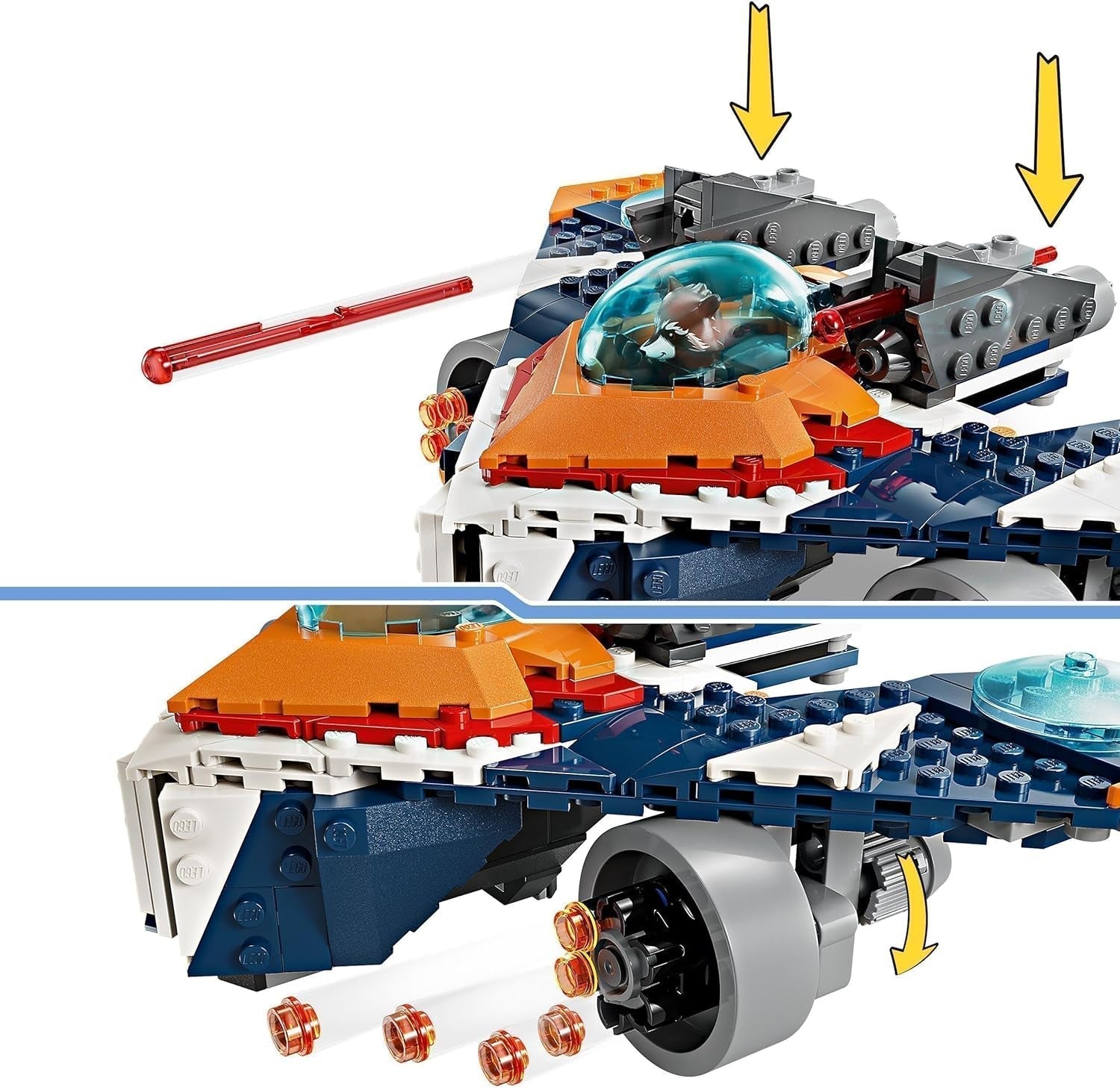 LEGO Marvel Rockets Spaceship vs. Ronan sestavitelná sada vesmírné lodi Guardians of the Galaxy Postava superhrdiny Dárek pro chlapce a dívky 8 let 76278 Stavebnice Besuche den LEGO-Store