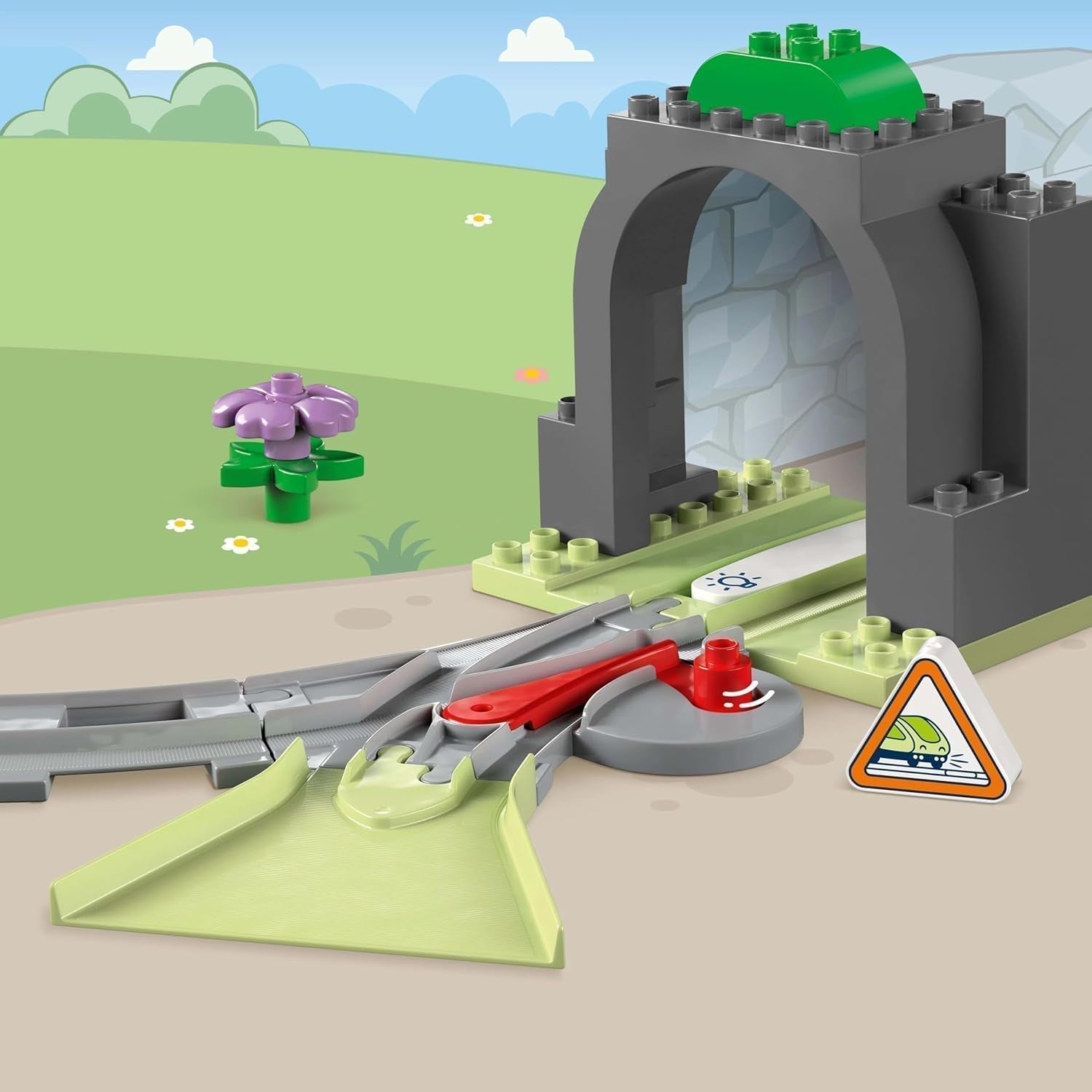 LEGO DUPLO Městský železniční tunel a koleje – rozšiřující sada, dárek pro batolata, podporuje zručnost, herní sada pro 2leté fanoušky vozidel, kreativní výuková hračka 10425 Stavebnice Besuche den LEGO-Store
