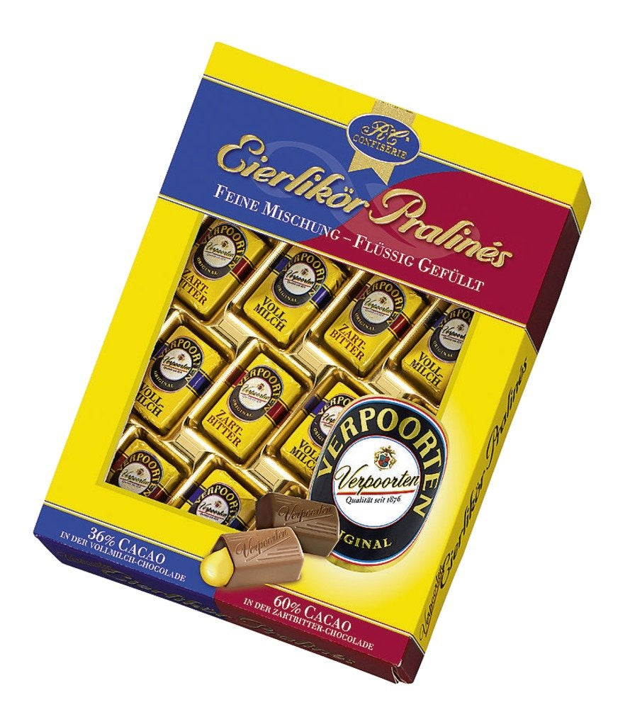 RCP Verpoorten vaječné pralinky – 2 x 160g – Směs lihových pralinek z mléčné a hořké čokolády s tekutou náplní