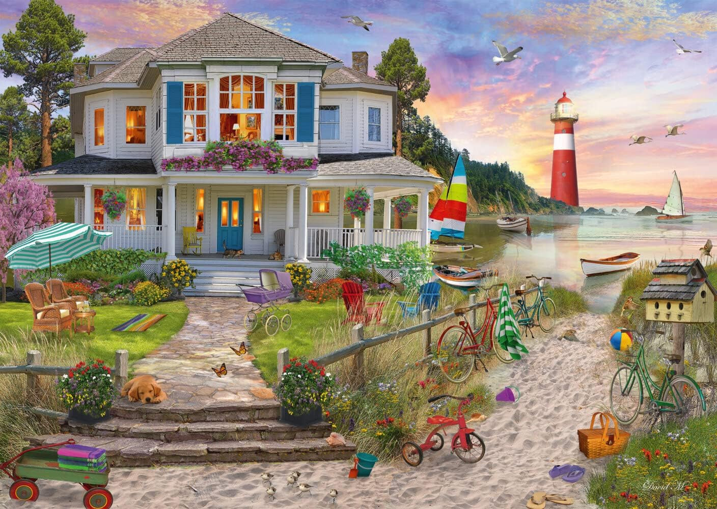 Schmidt Spiele Plážový domek, skládačka 1 000 dílků Puzzle Naty Shop