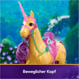 Unicorn Leaf Unicorn Academy - 28 cm vysoký originální jednorožec Ava ze série Netflix se skutečnou hřívou a ocasem, odnímatelnou uzdou a sedlem a kartáčem, pro děti od 4 let