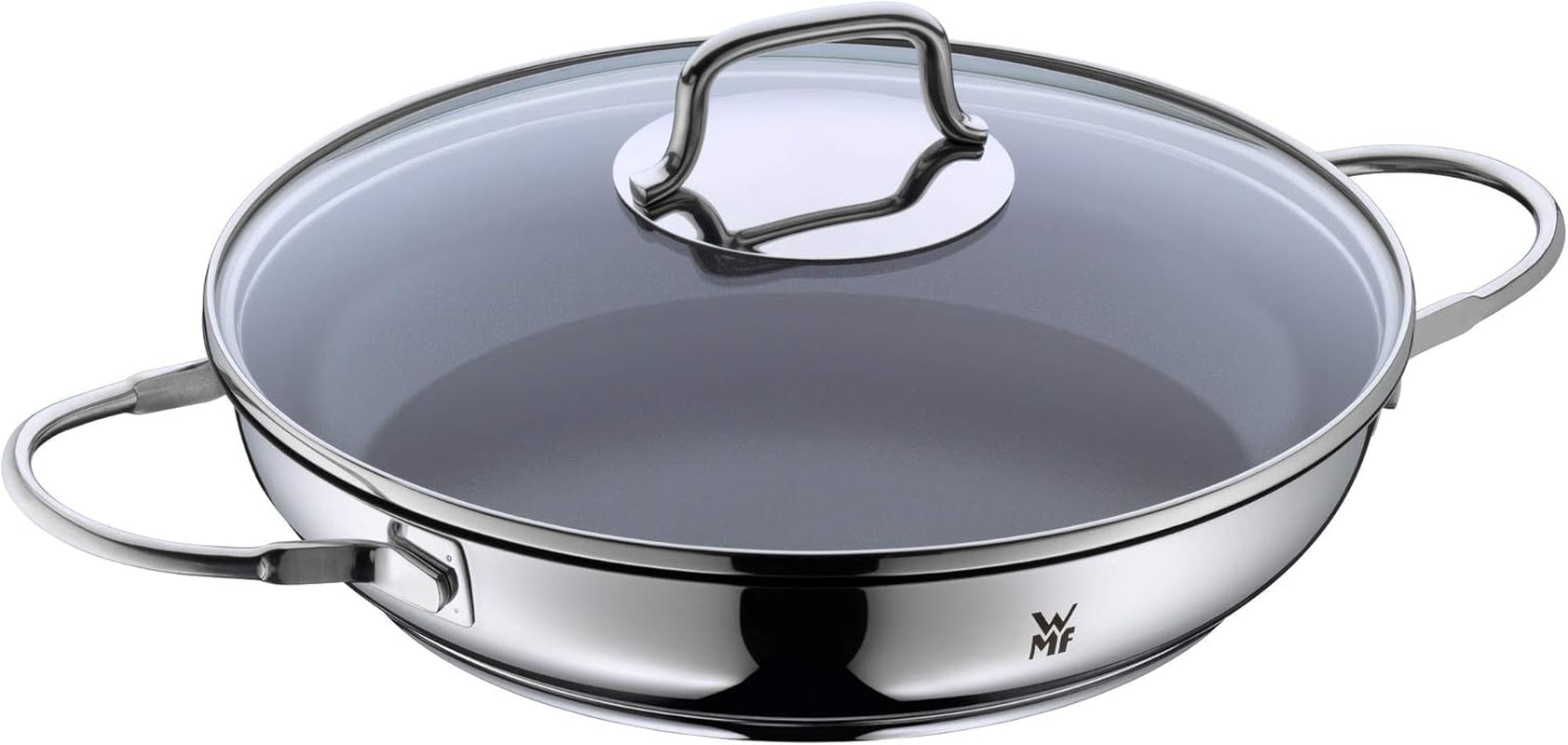 WMF Devil indukční pánev na guláš 26 cm se skleněnou poklicí, nerezová ocel potažená Cromarganem, keramický povrch, hrnce a pánve vhodné do trouby Naty Shop Default Title
