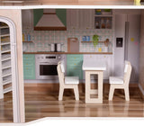 Olivia's Little World Současný středomořský styl 3patrový interaktivní dřevěný domeček pro panenky pro děti se 17 doplňky k nábytku pro panenky Vícebarevná TD-13551B