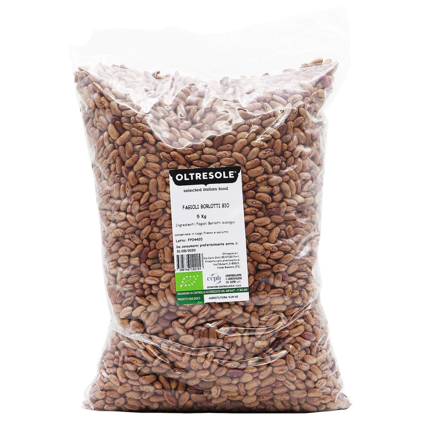 , Bio fazole borlotti 5 kg, bio sušené luštěniny z kontrolovaného pěstování, Cereálie Naty Shop Výchozí název