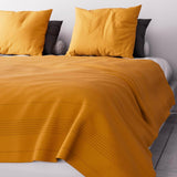Soleil D'Ocre Adele, potah cik-cak, shozený z pohovky, Polycoton, modrá, 220 X 240 Cm Přikrývky a přikrývky Naty Shop žlutá 220 X 240 Cm