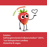 FRECHE FREUNDE Bio jahodové chipsy, mrazem sušené ovocné chipsy, přírodní sušené ovoce nakrájené bez přidaného cukru, veganské, bez laktózy, bez lepku, balení 12 ks (12 x 12 g)
