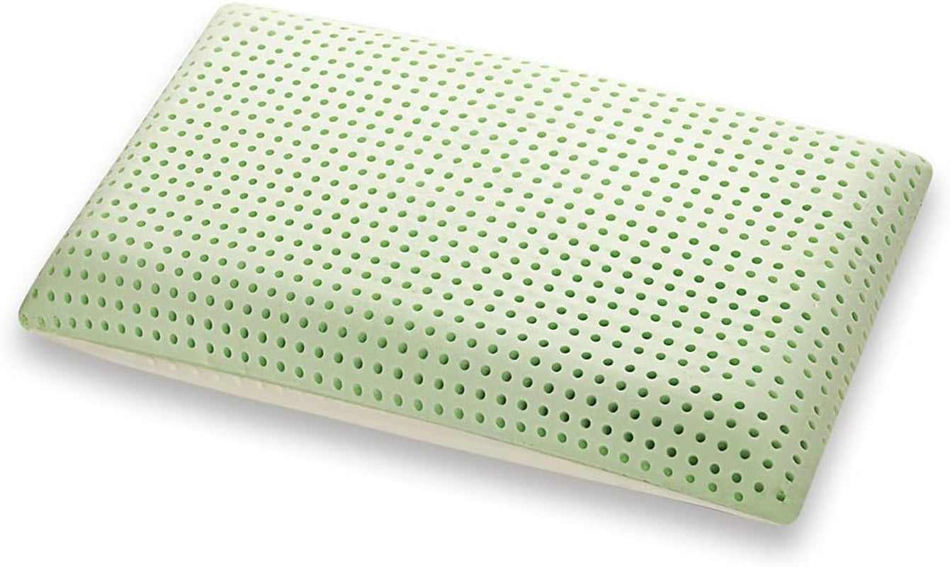 Ortopedický polštář na podporu krku - organické aloe - viskoelastický polštář z Aloe Vera 14 cm Výška 100% bavlna Potah Visco Polštář - Polštář z paměťové pěny - Vyrobeno v Itálii Standardní polštáře Naty Shop 1 kus (1 balení)
