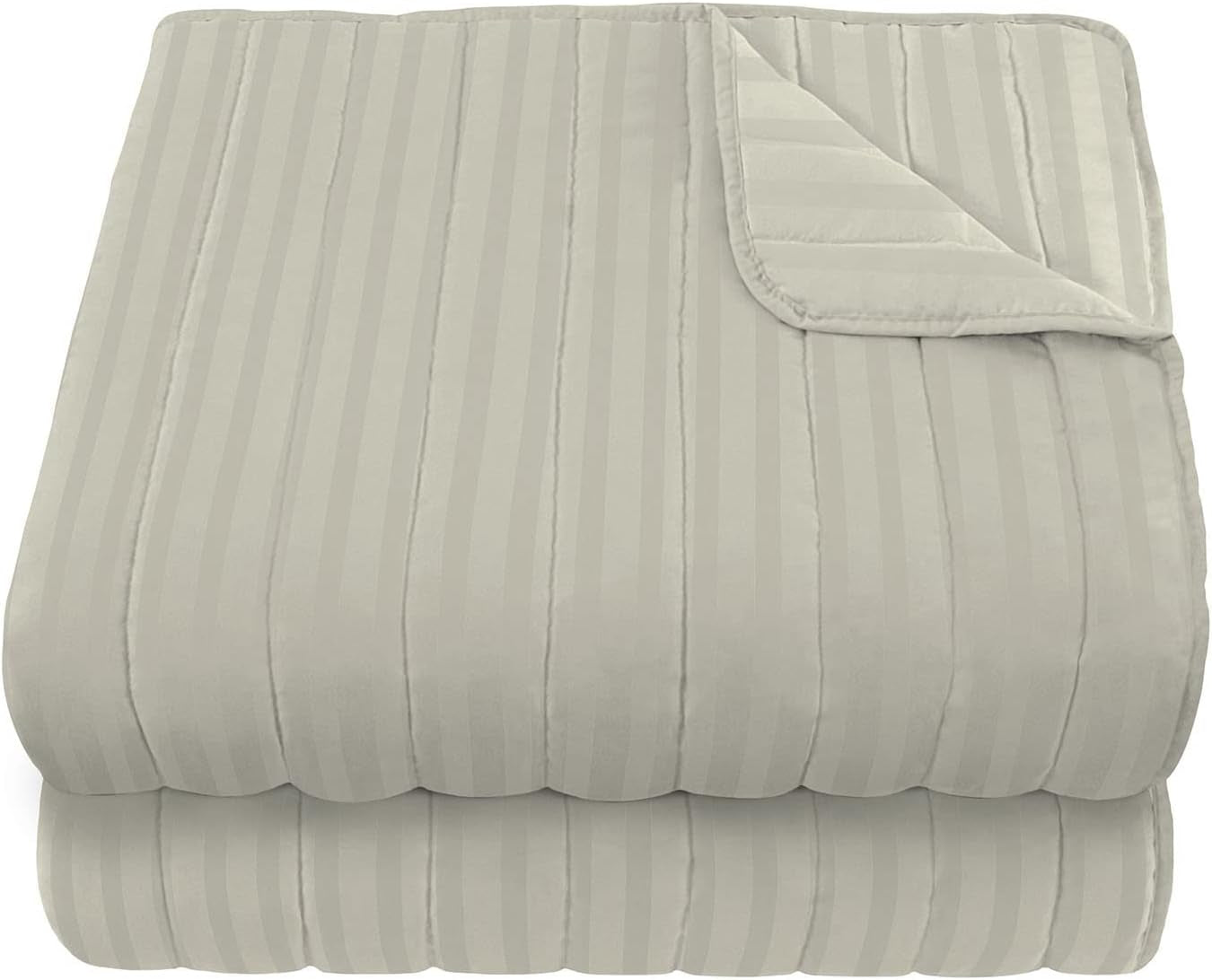 Letní přikrývka Satin Stripes, polyester, krémová, 260X250 Cm Přikrývky a přikrývky Naty Shop