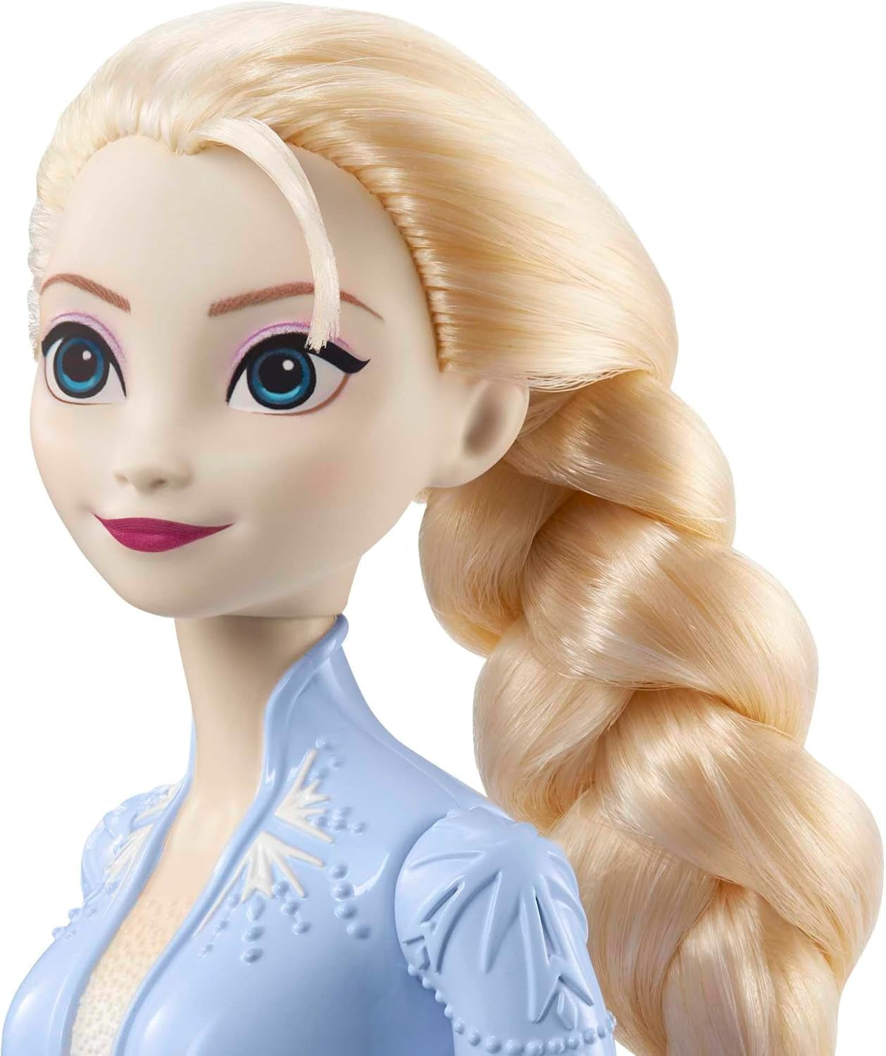 Panenka Mattel Disney Princezna Elsa, panenka ledové královny v cestovním obleku, vyčesané blond vlasy, mobilní, prodlužovací sukně a boty, dárky Disney, 3 roky staré hračky, HLW48 Naty Shop Dolls