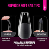504 kusů Typy nehtů Gel Ballerina Medium: Gelové typy nehtů PMMA Umělé nehty Prodloužení nehtů, Umělé nehty, 12 velikostí
