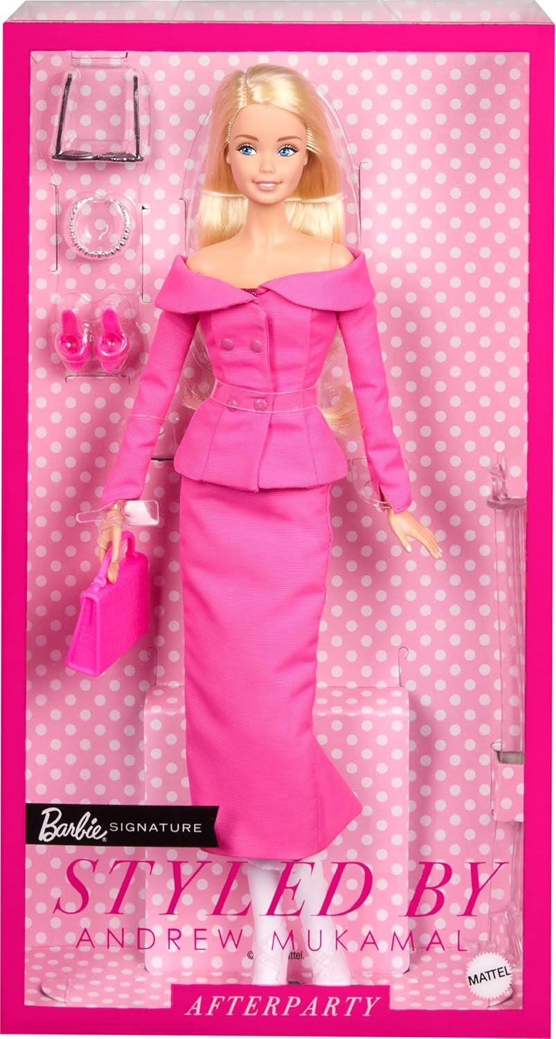 Barbie Signature gestylt von Andrew Mukamal Modepuppe, Sammlerstück mit 3 Looks für Day und Abend sowie Accessoires, inclusie mit Ständer, JBH81