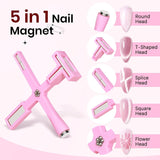 Magnet na nehty SUPWEE 5 v 1, růžový magnet pro kočičí oči pro Nägel Multifunktions Magnetstift DIY Magic 3D Magnet Stick Pen Set Nail Art Magnet Stick Für Nail Art Diy-Zubehör