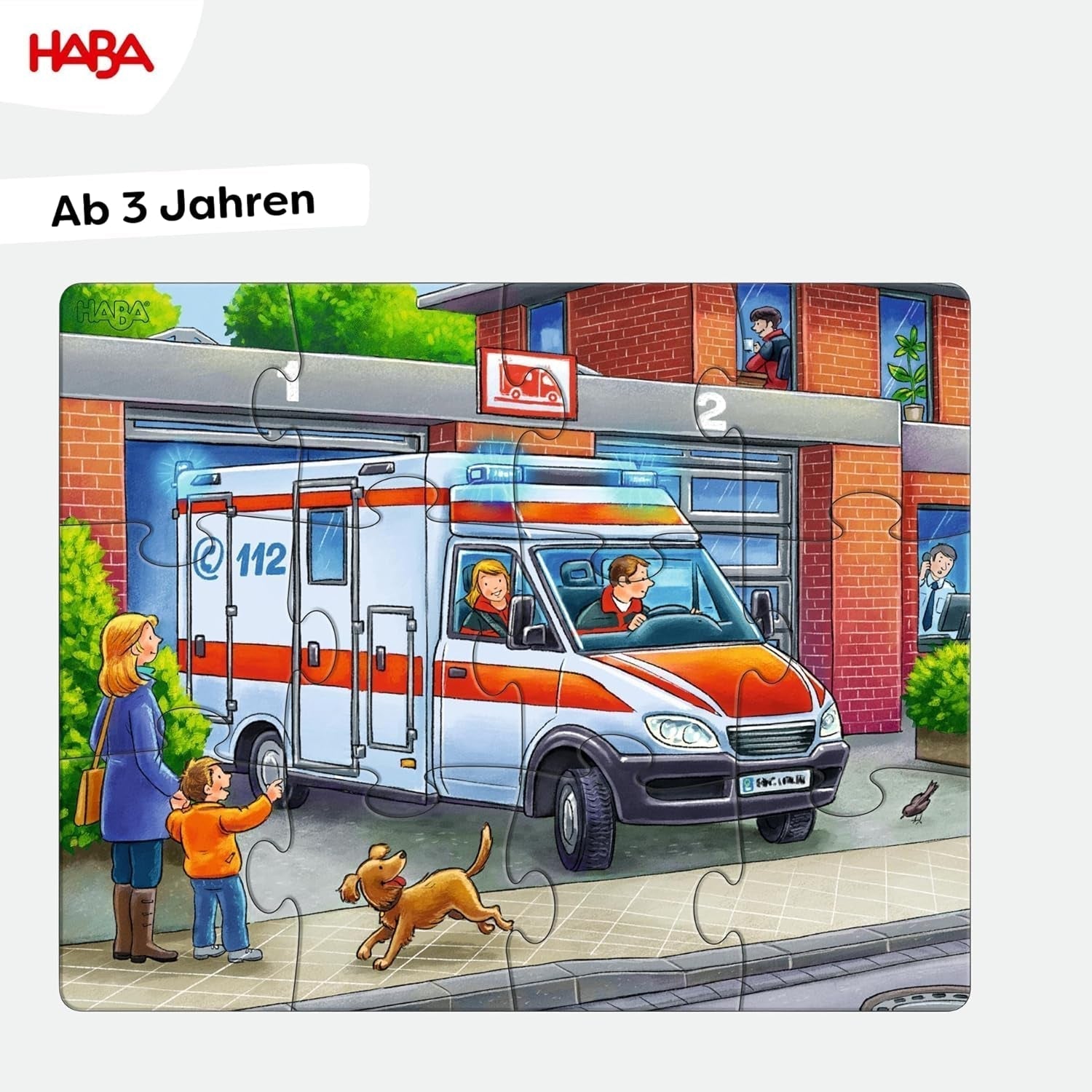 Hasičské puzzle HABA - 3dílná sada pro děti od 3 let Policejní a sanitní kartonové puzzle - podporuje jemnou motoriku a koncentraci - 1302759001 Puzzle Naty Shop