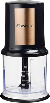 Bestron Elektrischer Multi-Zerkleinerer, Universalzerkleinerer Mit Zwei Schneidemessern & 500 ml Kapazität, Große Pulstaste, 400 Watt, Barva: Kupfer Kitchen Naty Shop