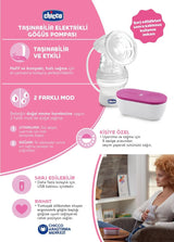 Chicco, přenosná elektrická odsávačka mateřského mléka, 5 stupňů intenzity, 150 ml Potraviny a doplňky pro kojení Bebe Naty Shop