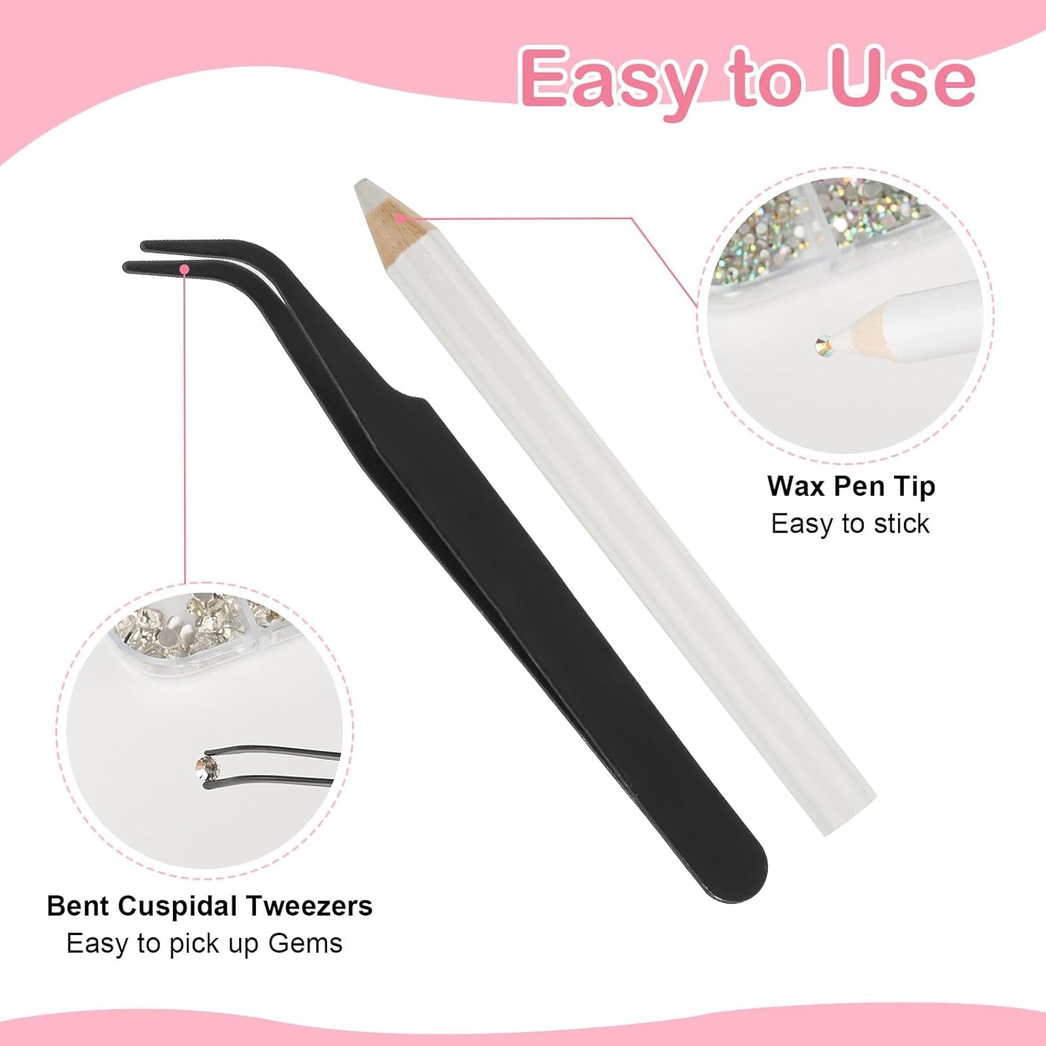 5820 Stück Strasssteine ​​​​Nägel, Glitzersteine ​​Nägel Und Halbrunde Perlen, AB Kristall Rhinestones, Flatback Nagel Steine ​​​​Mit Pinzette Und Stift Für Nagel/Diy (Mehrere Größen Und Farben)